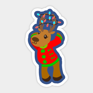 Reindeer with Ugly Christmas Sweater Sticker